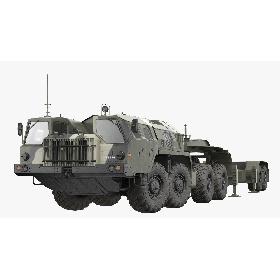 3D MAZ 7410 with Semi Trailer Camo Rigged